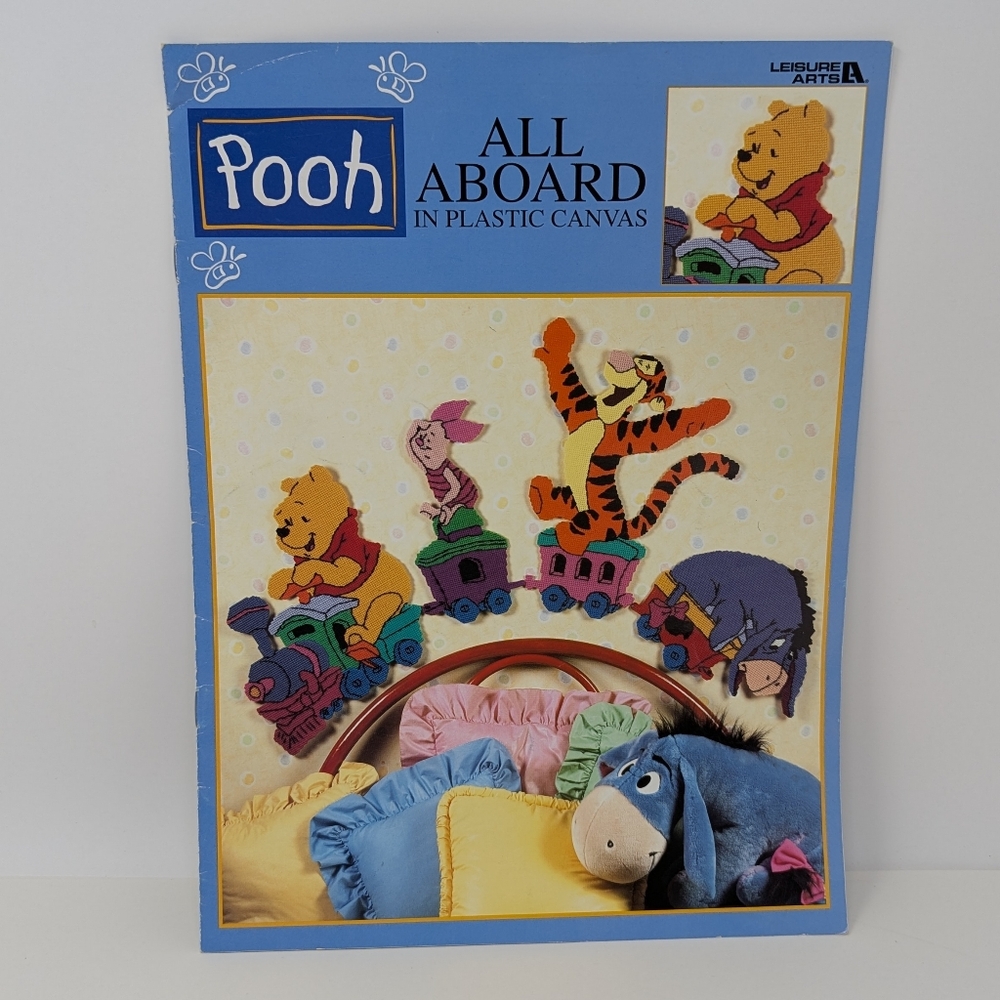 Winnie the Pooh All Aboard in Plastic Canvas Pattern Book Vintage Disney
